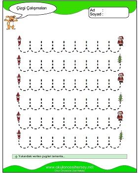 okul öncesi çizgi çalışma sayfaları